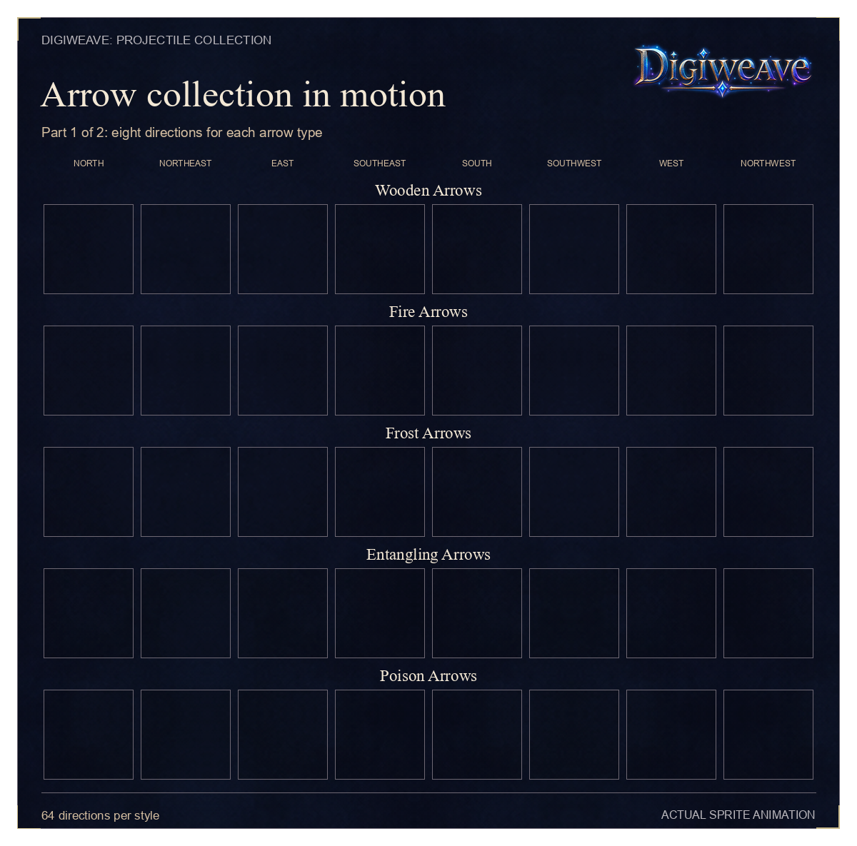 Arrow Collection animated in eight directions, part 1 of 2