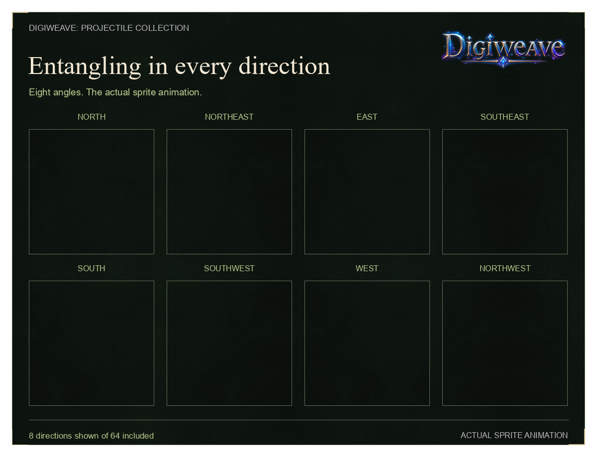 Entangling Arrows animated in North, Northeast, East, Southeast, South, Southwest, West and Northwest directions