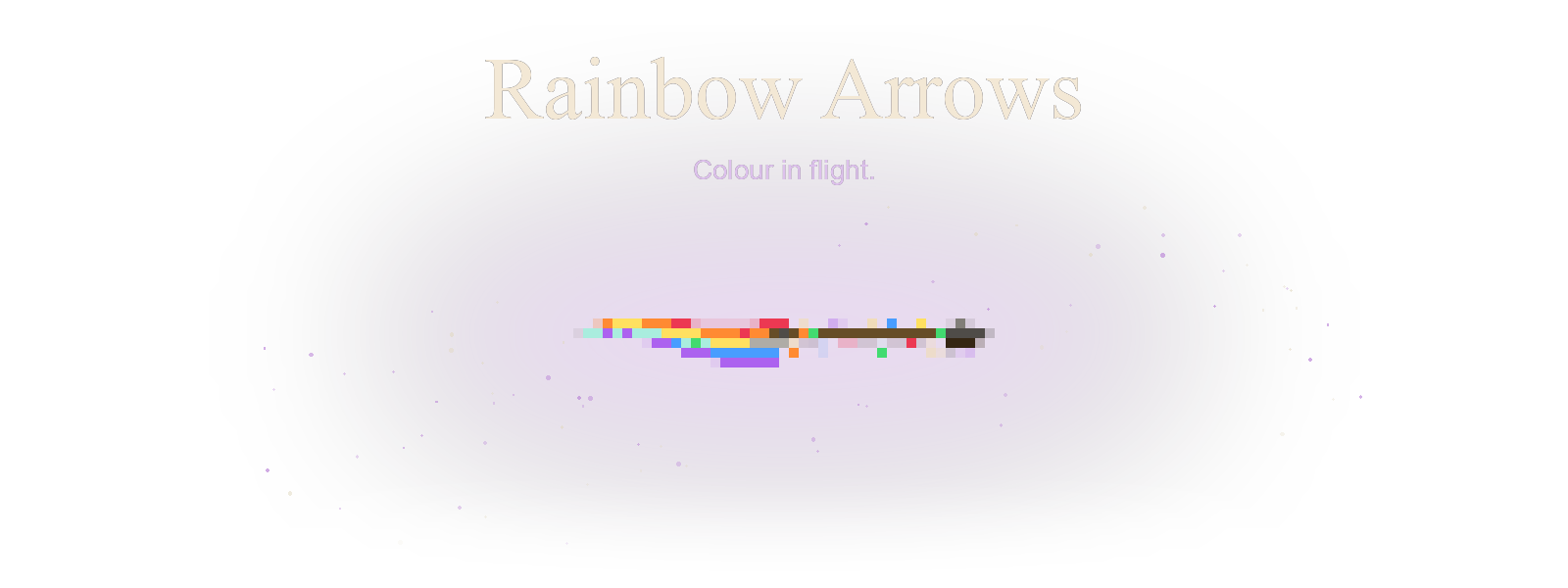 Rainbow Arrows flying east with particle effects