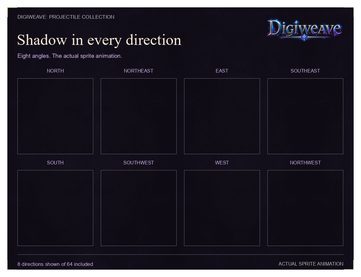Shadow Arrows animated in North, Northeast, East, Southeast, South, Southwest, West and Northwest directions